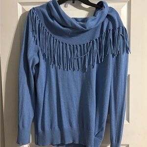 Blue Fringe Sweater